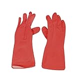 uxcell　家庭用　ラテックス手袋 　クリーニング　　洗濯物 　レッド　ペア