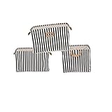 GreenForest Blue Strips Storage Basket with PU Totes, Set of 3