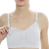 マタニティブラジャー マタニティブラ マタニティ 授乳ブラ 授乳用 妊娠 マタニティインナー 下着 (L, ホワイト)