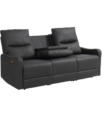 リクライニングチェアソファ3人掛け電動リクライニングオットマン一体型【ブラック】 BTM リクライニングチェア リクライニングソファ 3人掛け 電動