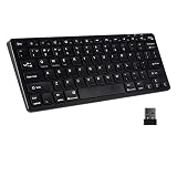 GABONGCUI bluetooth キーボード ワイヤレス 小型 充電式 Bluetoothと2.4G接続 ipad用キーボード パンタグラフ式 軽量・薄型 3台同時ペアリング コンパクト iOS android Windows 多システム対応（ブラック）