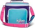 Igloo 90s レトロコレクション スクエアランチボックス クーラー フロントポケットと調節可能なストラップ付き パープル