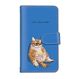 seventwo Xperia5 互換品 スマホケース 手帳型 SO-01M/SOV41/901SO 適合 エクスペリア ファイブ ねこ柄 F.ブルー animal061