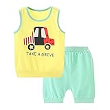 【SEBLES】ベビー服 ベビー 赤ちゃん 男の子 女の子 ノースリーブ シャツ 短パン パンツ シャツ セット 夏 キャラクター プリント 無地 可愛い 涼しい コットン 綿(タイプF,90cm)