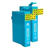 Koda | 互換インク EPSON用 ICC50 (２個セット) IC50 シアン 純正インクと併用可 ICチップ付き エプソン用 互換 インクカートリッジ Colario カラリオ (ICC50 (Cyan)シアン2個)