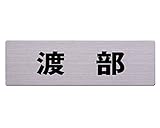 ステンレス表札 60x200mm 渡部 カットシート貼タイプ　裏面テープ付