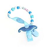 ブルーunisex-cute-baby-moustache-dummy-pacifier-clip-chain-holder-soother-nipple-strap