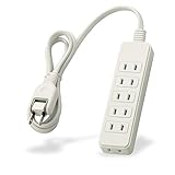 ELECOM 電源タップ ほこり防止シャッター付き 配線しやすい180°スイングプラグ 6個口 1m ホワイト T-ST02-22610WH