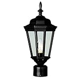 Transglobe Lighting 4096 BK Post Head with Clear Glass Shade, Black Finished [並行輸入品]
