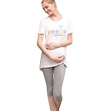 hibote 妊婦ウェア　カジュアル　マタニティ　弾性レギンス　綿　 グレー/XL/14-16
