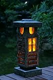 TIAAN 20" height Japanese style lantern Solar garden lamp Solar pagoda light [並行輸入品]