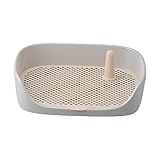 Bothyi 犬 トイレトレー 犬 トイレ ワイド 保護掃除が簡単 ペットトイレ トレーニングトイレ メッシュトレ メッシュトレー 犬トイレトレー 柱付き 訓練しやすい 飛び散り防止壁プレート付き 犬トイレトレー 犬用トレイボックス屋内/屋外 中型犬 小型犬 - グレー 48x37x13cm