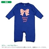 BabyChips リボン(名入れ長袖ベビーロンパース) 80 ロイヤルブルー