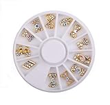 ネイルパーツ ネイルジュエリー リボンミックス ネイルデザイン 3D デコ 材料 QT-012 (ゴールド)