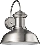 Sea Gull Lighting 8647701-04 Fredricksburg One-Light Outdoor Wall Lantern, Satin Aluminum Finishワンライ
