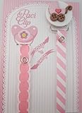Pink Stroller Ribbon Pacifier Clip by Crystal Dream