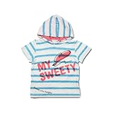(マイ スウィーティー) MY SWEETY 半袖Tシャツ ["Hooded"Striped Tee] ホワイト コットン ベビー服・子供服 105サイズ...