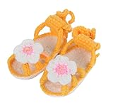 (ビグッド)Bigood ベビーサンダル 赤ちゃん用 ソックス 新生児 ベビー用品 室内用ベビーシューズ ニットサンダル オレンジ花柄