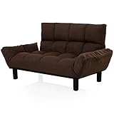 LOWYA （ロウヤ） ソファ ソファー コンパクト 背もたれ リクライニング 4段階 ボリューム座面 ファブリック 2人掛け ブラウン おしゃれ 新生活