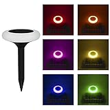 viugreum LEDソーラーライトLEDライト ガーデンライト 庭の芝生ライト7色切替え 太陽光充電 センサー搭載 夜間自動発光 自動点灯消灯 アウトドア ガーデン 庭園灯 芝生 屋外 園芸 防犯