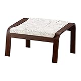 POANG フットスツール, ブラウン, ヴィースランダ ブラック/ホワイト