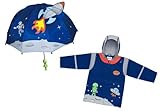 Kidorable space hero雨コートと傘セット カラー: ブルー