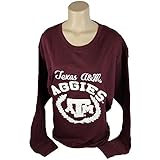 Texas A & M Aggies公式NCAA OVERSIZED SWEATSHIRT W /刺繍ロゴL by Glitterギア