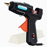 グルーガン Longtop プロ中大型 60/100W 2段切替 高温タイプ 温度調整 高品質 グルースティック12本付属 強力粘着 接着剤 DIY工具 手芸用 プラスチック用 (ブラック)