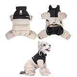 YYKSYDPT 犬の服冬用ダウン防水 中綿入りジャケット 暖かい 防風 防寒 犬の服冬用小型犬袖有り (ベージュ, XL)