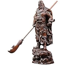RITAO CHAN　中国唐木彫刻関羽と張飛　武人像置物　M　R2697K RITAO CHAN 中国唐木彫刻関羽と張飛 武人像置物 M R2697K 世界有名な