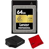 Lexar LCFX10-64GCRBNA プロフェッショナル CFexpress タイプB 64GB メモリーカードバンドル プロフェッショナル CFexpress タイプB USB 3.1 リーダー&デコギア 6 x 6インチ マイクロファイバークリーニングクロス
