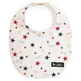 赤ちゃんにやさしい安心スタイ・ビブ・よだれかけ（丸型・日本製）　コットン100％　吸水　吸湿　お出かけ　スタイ　丸型タイプ　スターライトプラネット（アイボリー）　B0102700　日本製