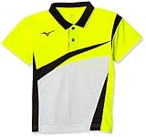 [Mizuno] テニスウェア ゲームシャツ 半袖 ストレッチ 吸汗速乾 ドライ ソフトテニス バドミントン 認定 ジュニア 62JA8005 キッズ ホワイト 日本 130 (日本サイズ130 相当)