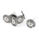 uxcell 軸付フェルトホイール 6個入 40×25×2mm ワイヤー 金属 グレー シルバートーン 2.3mm