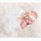 ニューボーンフォト ベビー 赤ちゃん 用 チュール ベビーチュチュふりふり フリフリ スカート 新生児 出産祝い 百日記念 記念撮影 寝相アート ホワイト