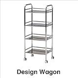 4段式マルチワゴン キャスター付きで移動に便利 クロム