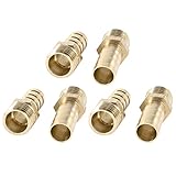 uxcell　クイックカプラー　6x13mmネジー10mm　エア　ガス　配管　真鍮　ホースバーブ継手　コネクタ