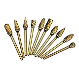 B Blesiya バールータビット　電動研削 研磨ヘッド　彫刻機　木工ツール　耐久性　１０個　高品質　全２色 - 青