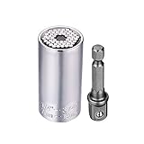 2点セット 万能 ソケットセット 専門家 ハンドツールの修理 ソケットレンチ セット 7-19mm 1/4～3/4インチドリルアダプタ
