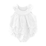 Cutelove 子供服 ロンパース カバーオール 夏 女の子 可愛い レース 蝶結び付き 袖なし 幼児 おしゃれ ピンク ホワイト