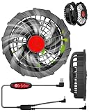 CYCYHEAT 作業服ファン 12V 大風量 ブラシレスモーター USBケーブル 3段階風量調節 モバイルバッテリー対応 取り外し可能 作