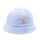 BYM 春夏 ベビー用 コットンハット 日よけ 帽子 子供 男女兼用 刺繍入り 可愛い 3ヶ月～4歳 ライトブルー,52cm(2歳～4歳)