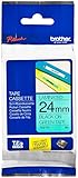 BROTHER TZテープ TZ-751 ラミネートテープ(緑地/黒字) 24mm