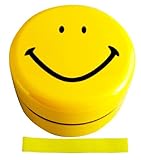 Harvey Ball 2-Tier Lacquer Bento Lunch Box with Elastic Band, Cute Face, Yellow [並行輸入品]