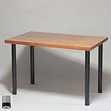 テーブル・デスク 幅100×奥行き65×高さ66cm オーク突板 ブラウン(ブラック脚)アジャスター付