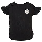 【本体綿100%】2016年 夏物 UZULAND ウズランド MONO 天竺 袖布帛 フレンチ 半袖Ｔシャツ ブラック◇95cm