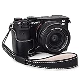 Rieibi ソニー α7CII ケース、ミラーレス一眼カメラα7CⅡ/ILCE-7CM2 専用 A7CM2カメラケース α7CⅡ 保護ケース α7CⅡ 保護カバー ILCE-7CM2 カバー A7C2 ボディケース SONY ILCE-7CM2ハーフケース 人工革 三脚ネジ穴付き 電池交換でき 開閉自由 携帯型 腕ストラップ付き（ブラック）