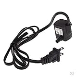 P Prettyia 2個セット　水槽　噴水　水族館　水ポンプ　ウォーターポンプ　流れ調節可能　コンセント　