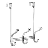 InterDesign York Over The Door Storage, 3 Hook, Chrome [並行輸入品]
