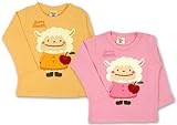 (サニーシープ)Sunny Sheep 【SunnySheep】 サニーシープ プリント リンゴとひつじちゃん 長そでTシャツ 80cm/90cm/95cm/100cm 95 クリーム